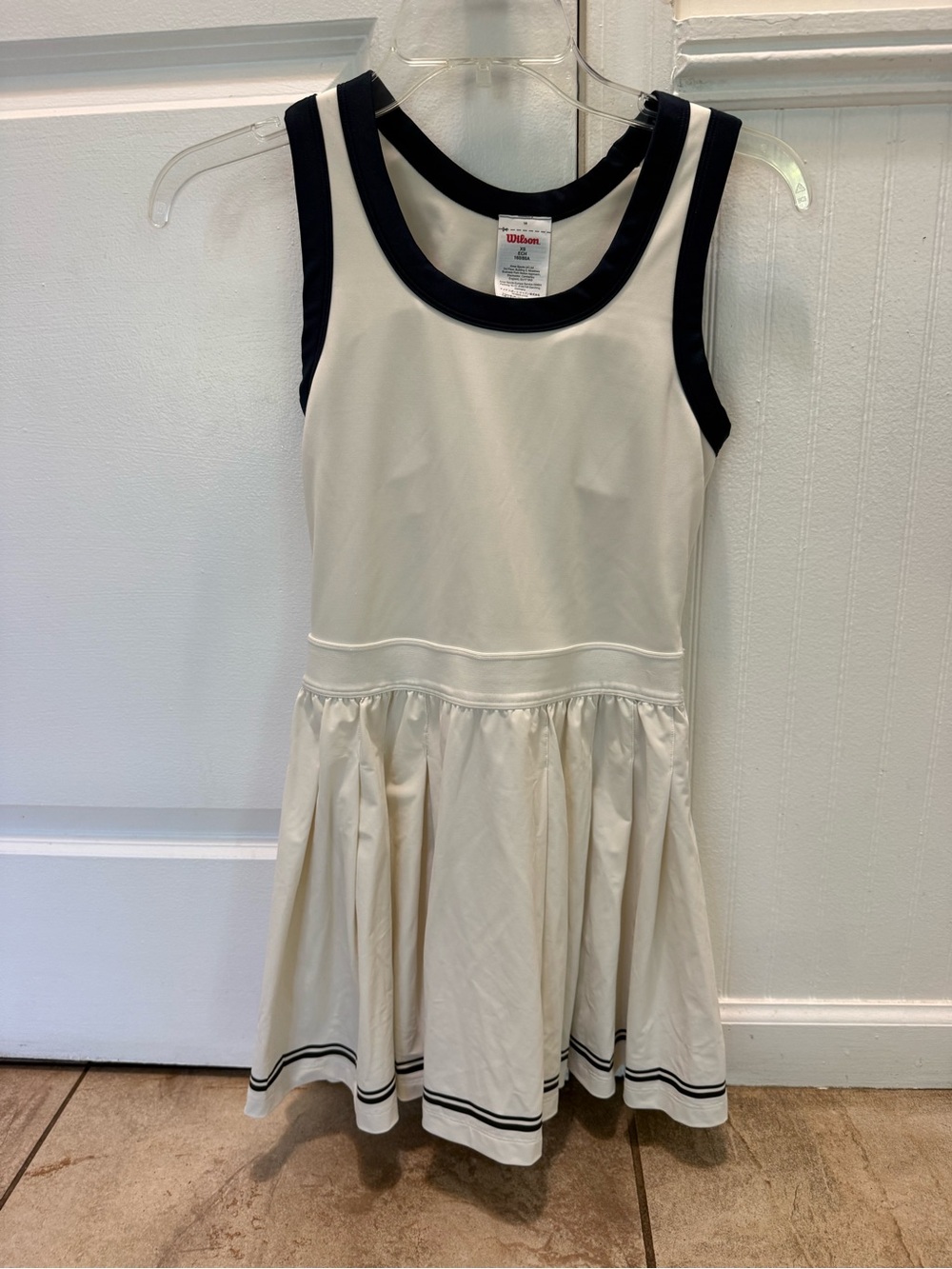 Wilson Off White Sleeveless Casual Dress with navy Trim